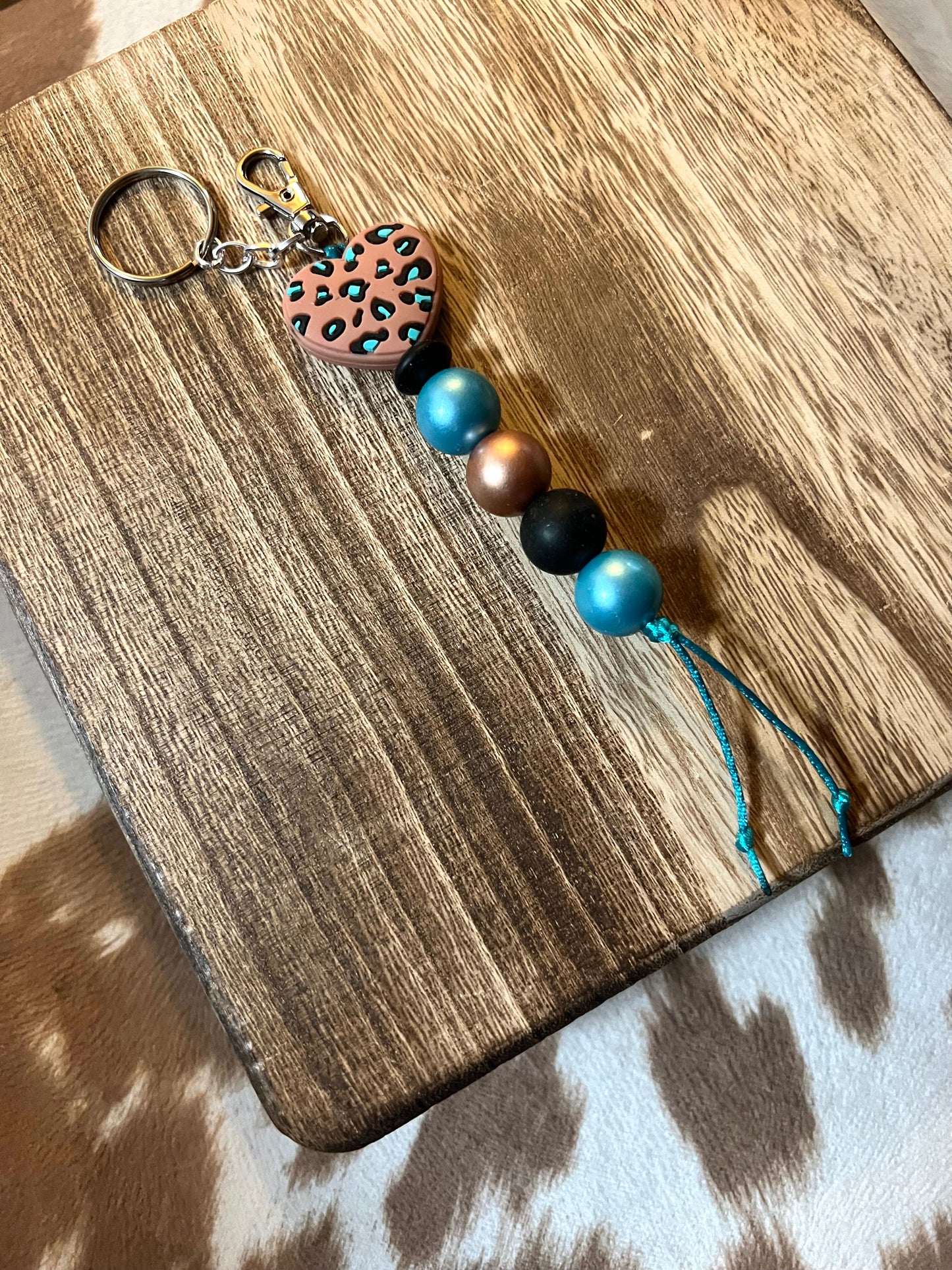 Cheetah Heart Keychain