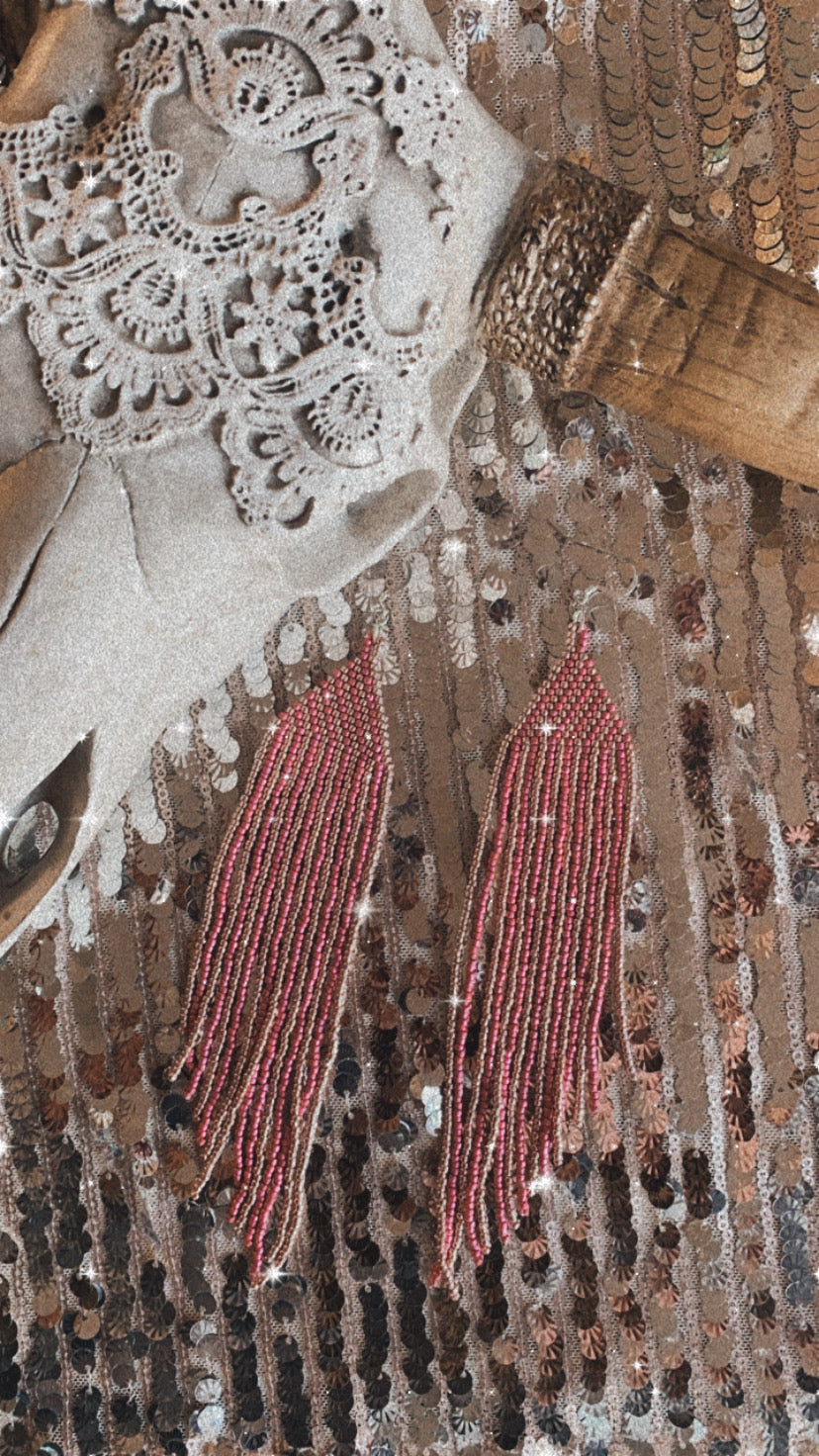 Pink Passion Fringe Earrings