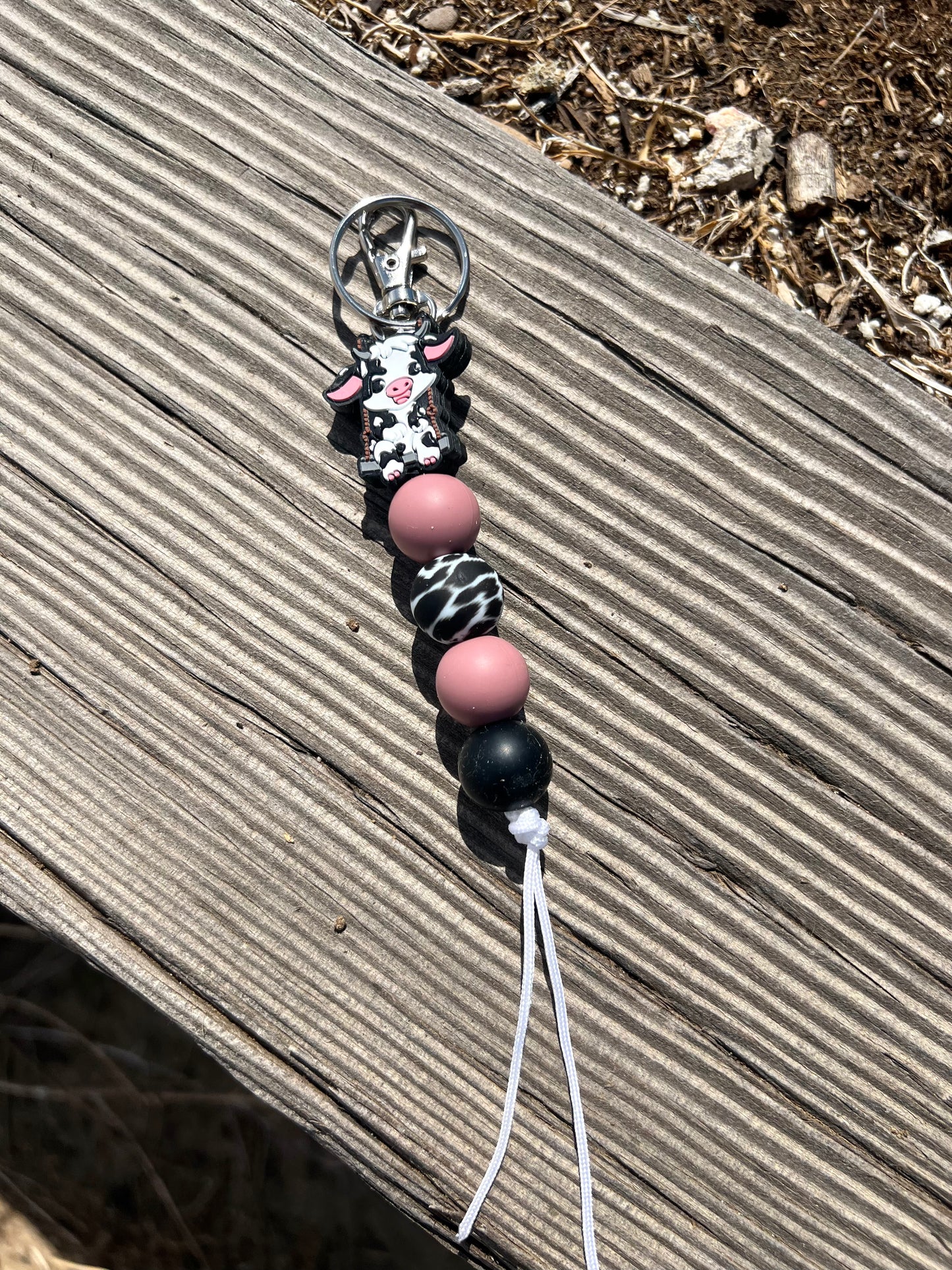 Holstein on a Swing Keychain