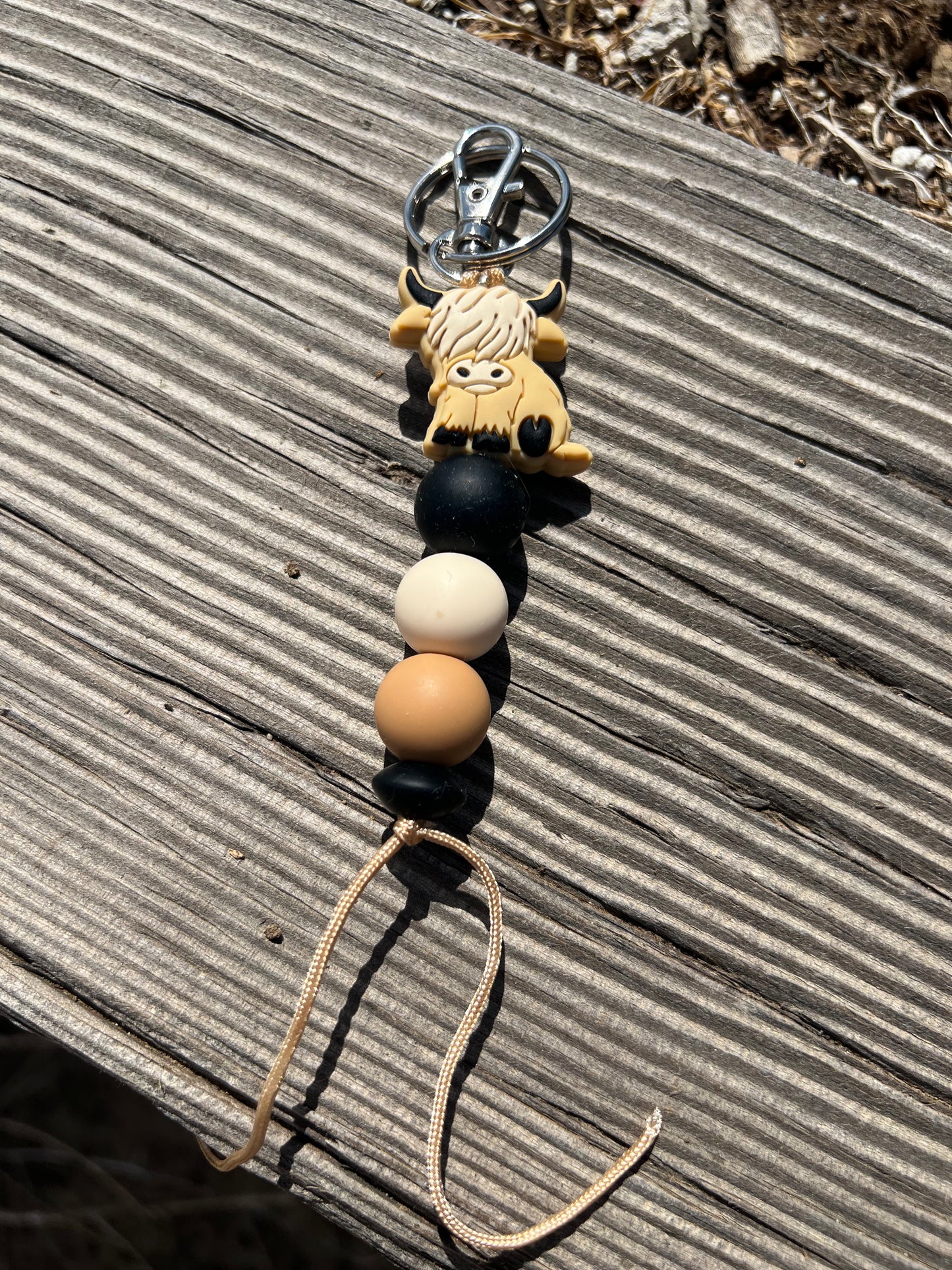 Blonde Highland Cow  Keychain