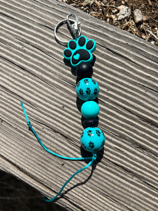 Dog Mom Turquoise Keychain