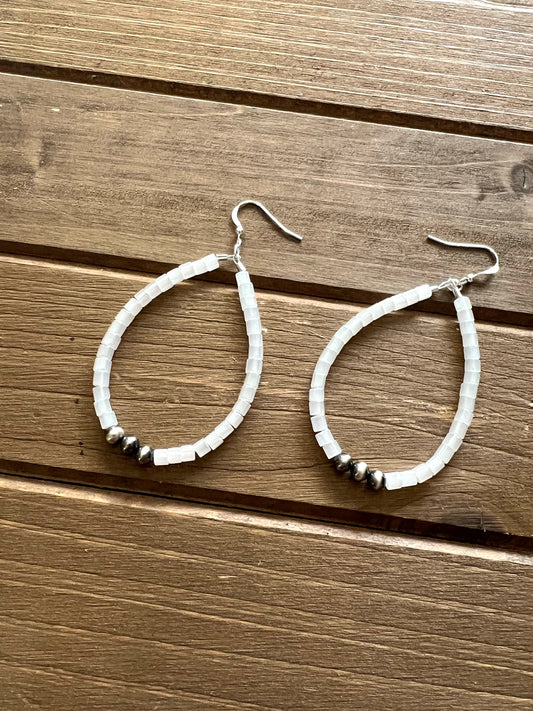 White pearl Teardrop Earrings Custom order