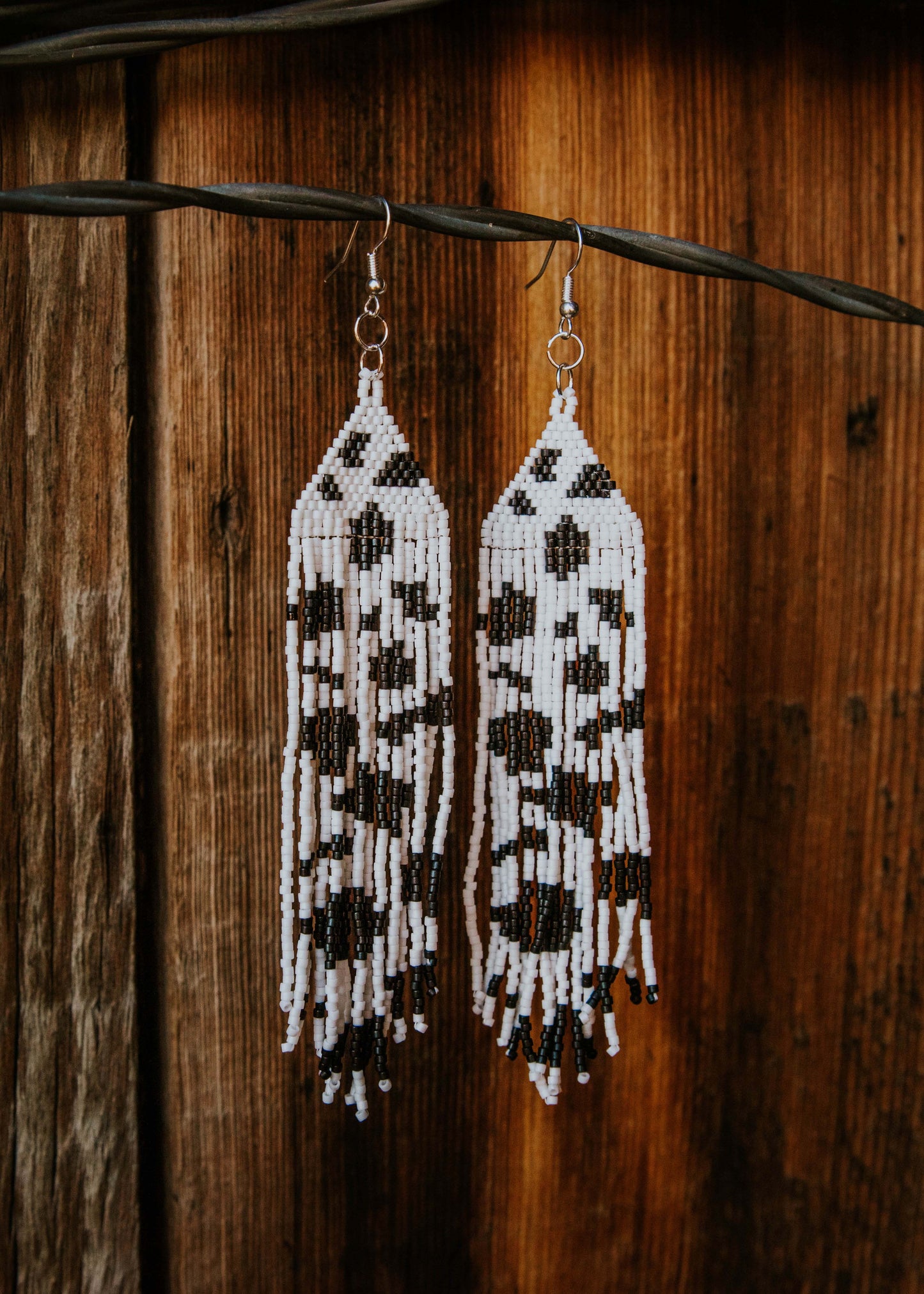 Cow Print Fringe Earrings