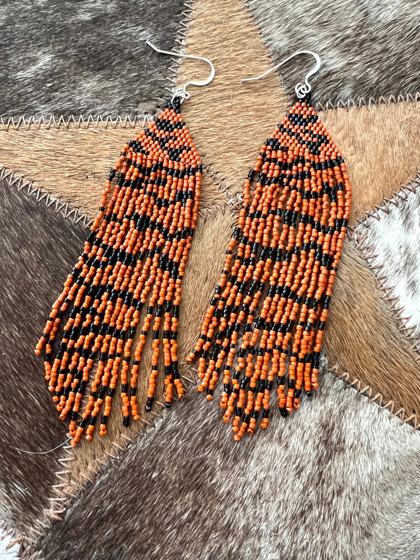 Tiger Stripes Fringe Earrings