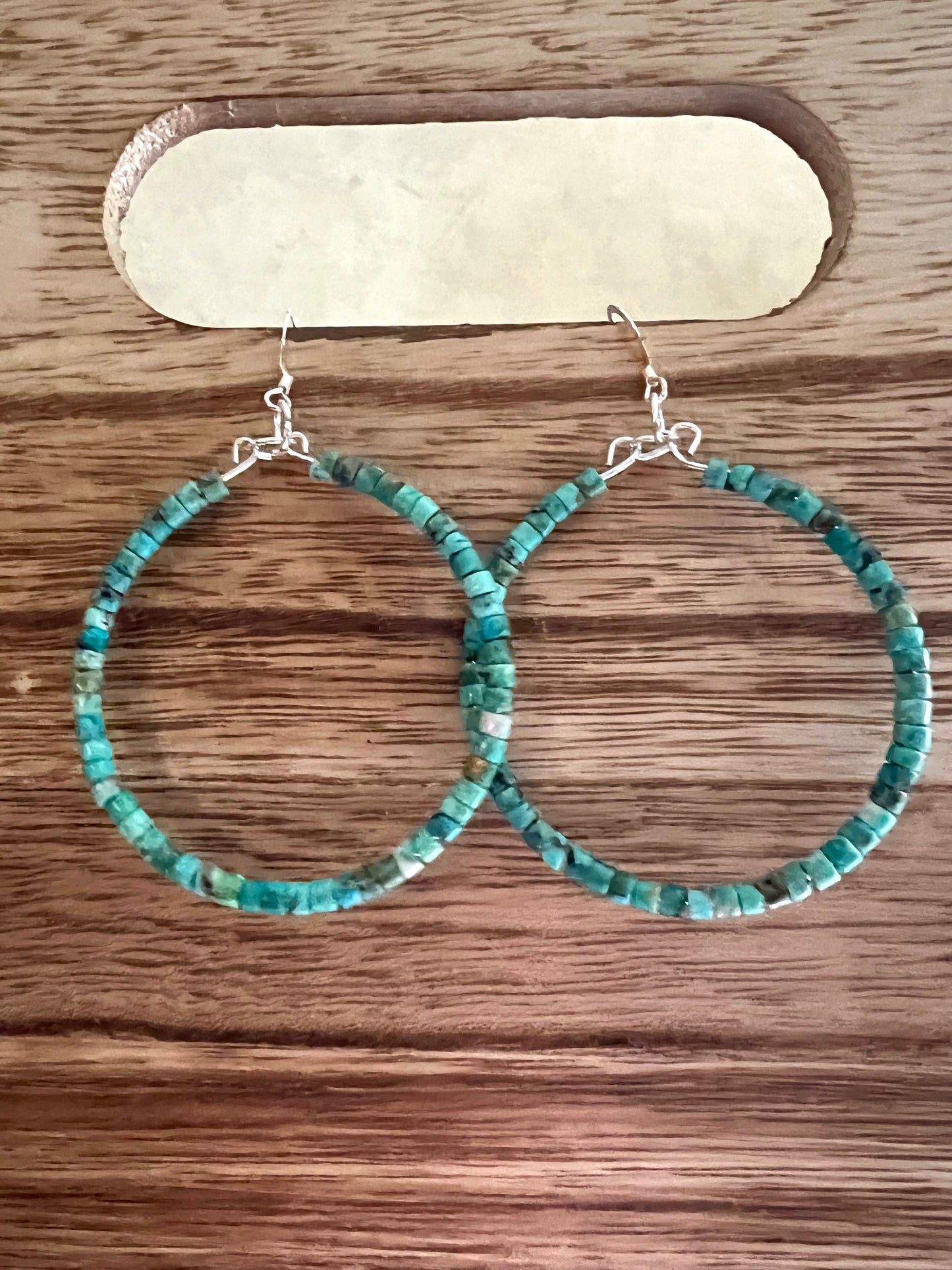 Turquoise Heishi Hoop Earrings