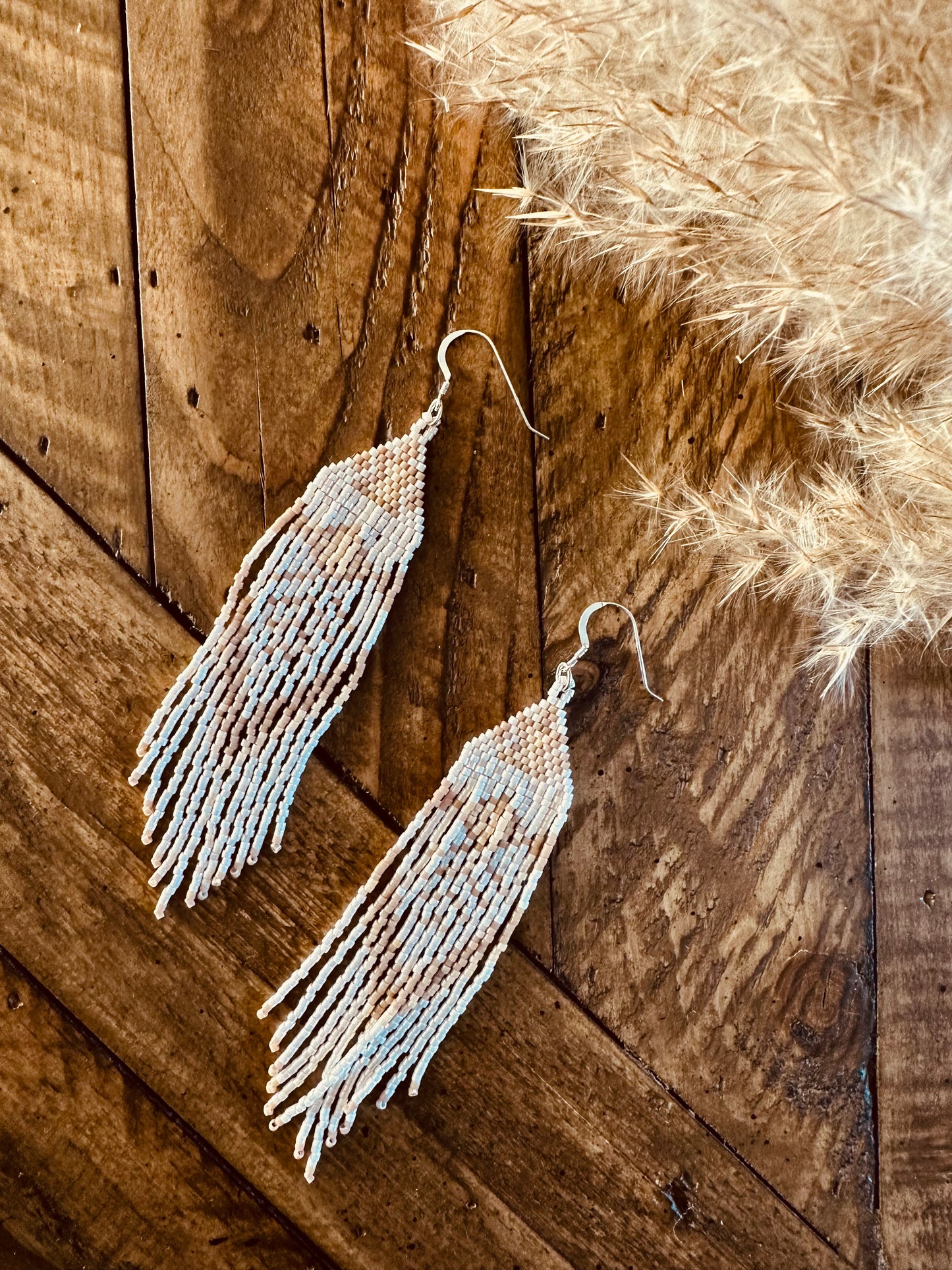 Bridal Aztec Southwestern Fringe Earrings