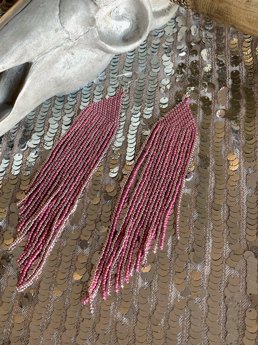 Pink Passion Fringe Earrings