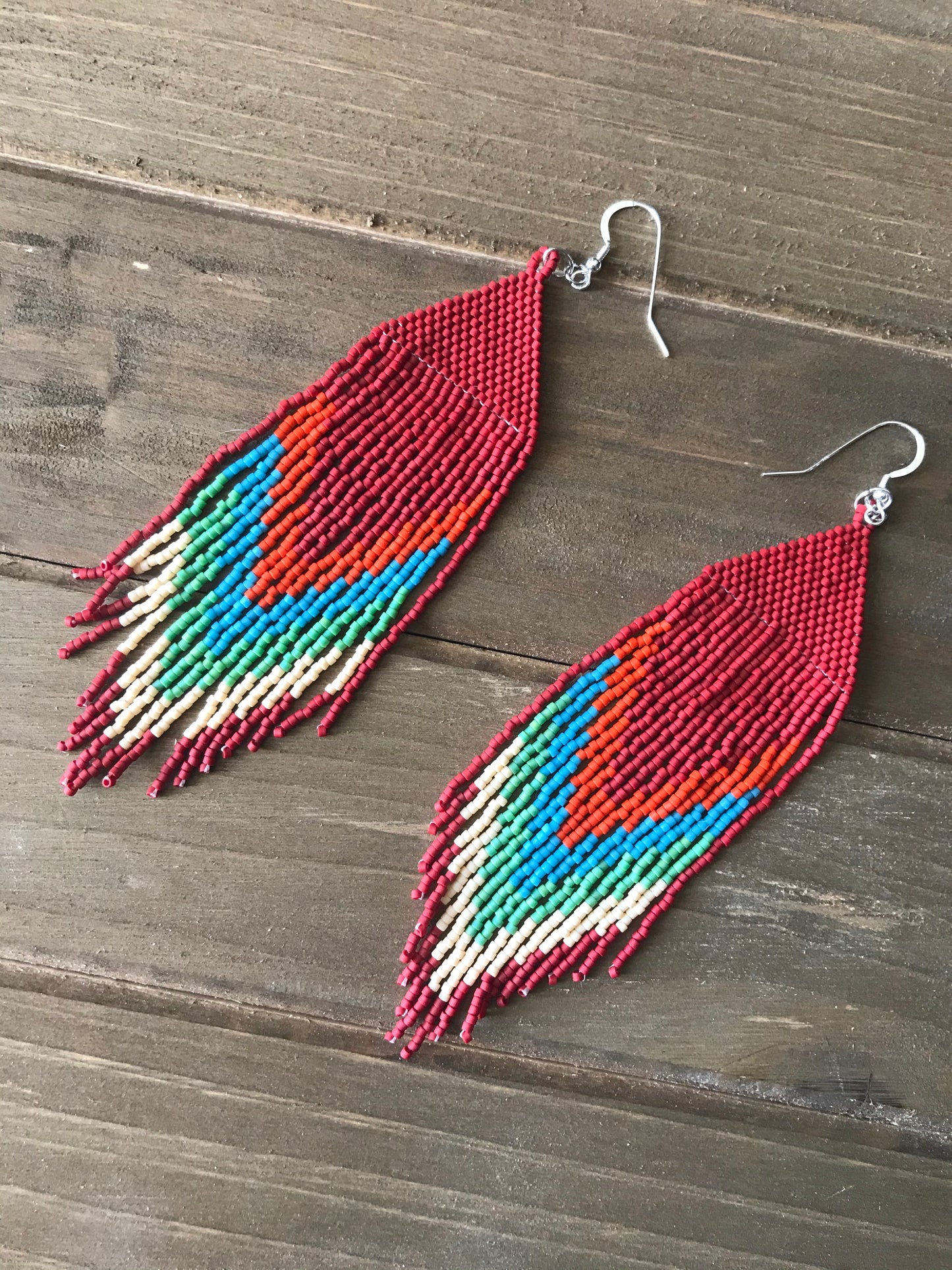 Southwestern Rainbow Fringe Earrings