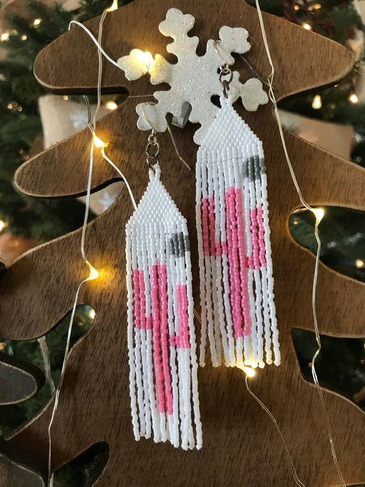 Pink Cactus Desert Fringe Earrings