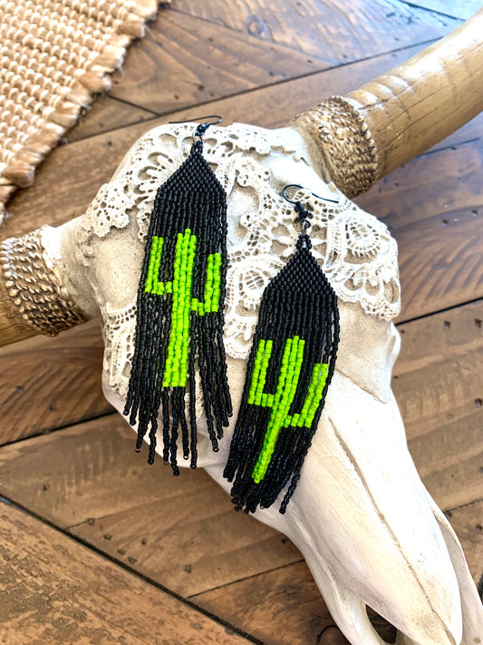 Neon Cactus Earrings